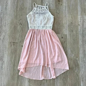 Womens Byby Pink Lace Dress - 1